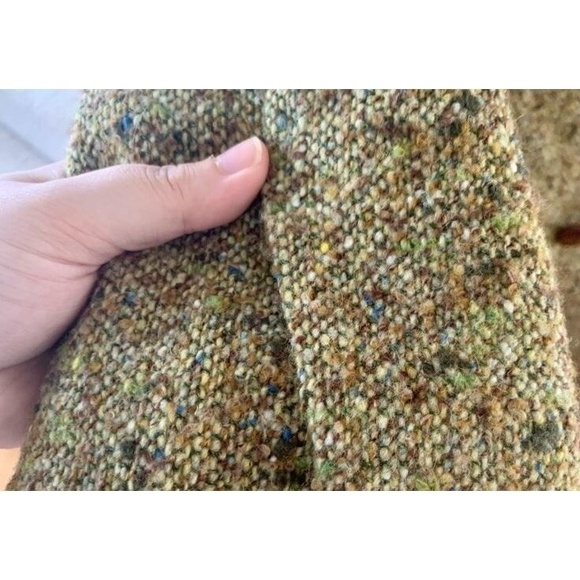 Rare Vintage J. Crew Green Wool Tweed Double Breasted Pea Coat Size 2 - Picture 6 of 16